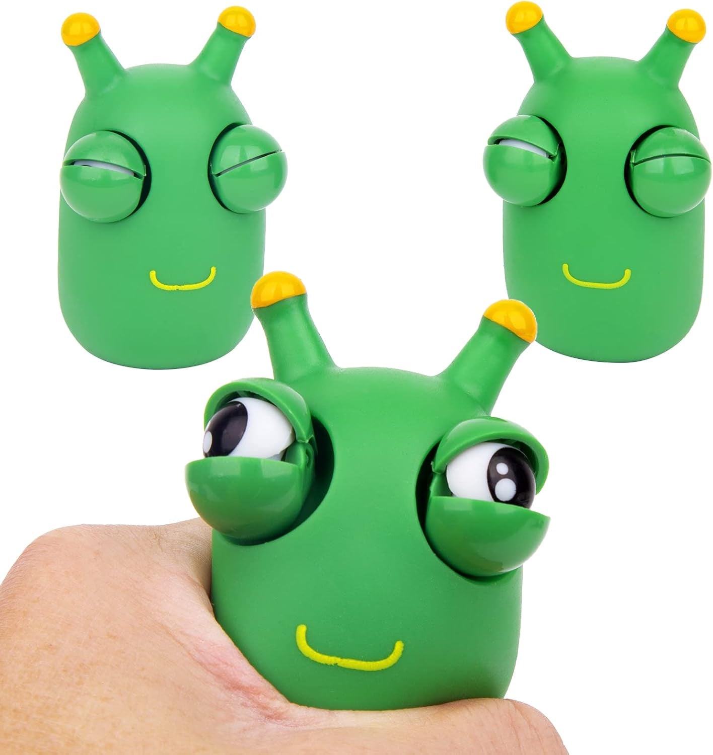 Pop Out Eyes Squeeze Toys, Decompression Toy Gift Suitable for Adults and Children, Perceptual Soft Toy to Relieve Stress and Anxiety (3 Cabbage Worms)