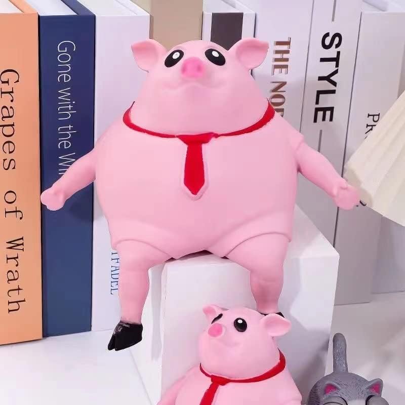 Pink Pig Squishy Toy，Pig Squeeze Toys，Cute Pig Man Sensory Stress Toy，Stress Reliever Toy for Kids and Adults