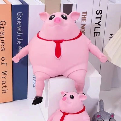 Pink Pig Squishy Toy，Pig Squeeze Toys，Cute Pig Man Sensory Stress Toy，Stress Reliever Toy for Kids and Adults