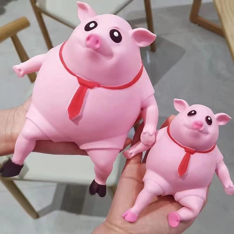 Pink Pig Squishy Toy，Pig Squeeze Toys，Cute Pig Man Sensory Stress Toy，Stress Reliever Toy for Kids and Adults