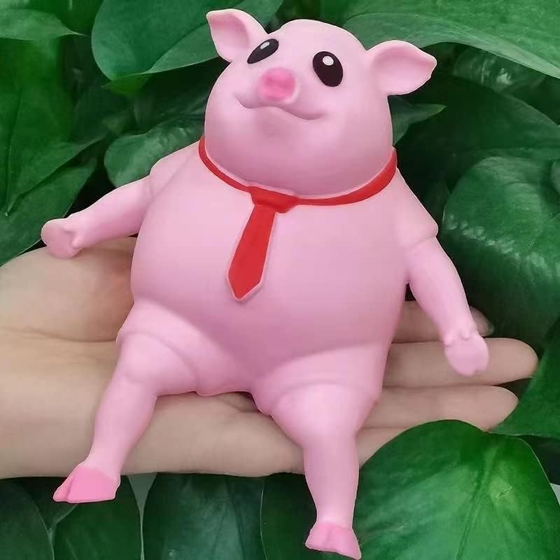 Pink Pig Squishy Toy，Pig Squeeze Toys，Cute Pig Man Sensory Stress Toy，Stress Reliever Toy for Kids and Adults