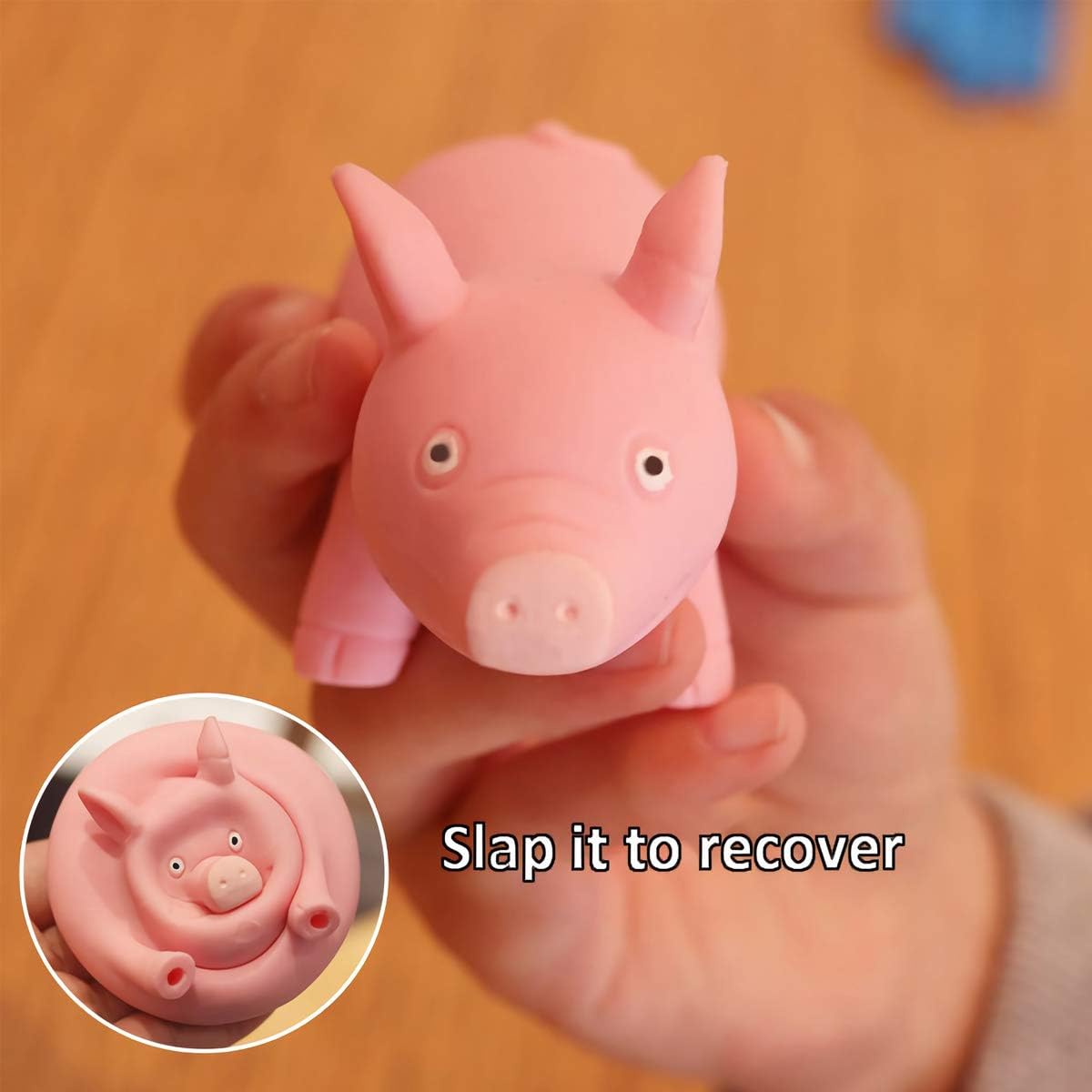 Squishy Toy Pink Pig Gifts for Kids Adults Popping Out Eyes Animal Squishies Anxiety Stress Relief Autism Disorders Funny Piggy Sensory Stress Toy for Girl Boy Women Girlfriend Birthday Party Favors