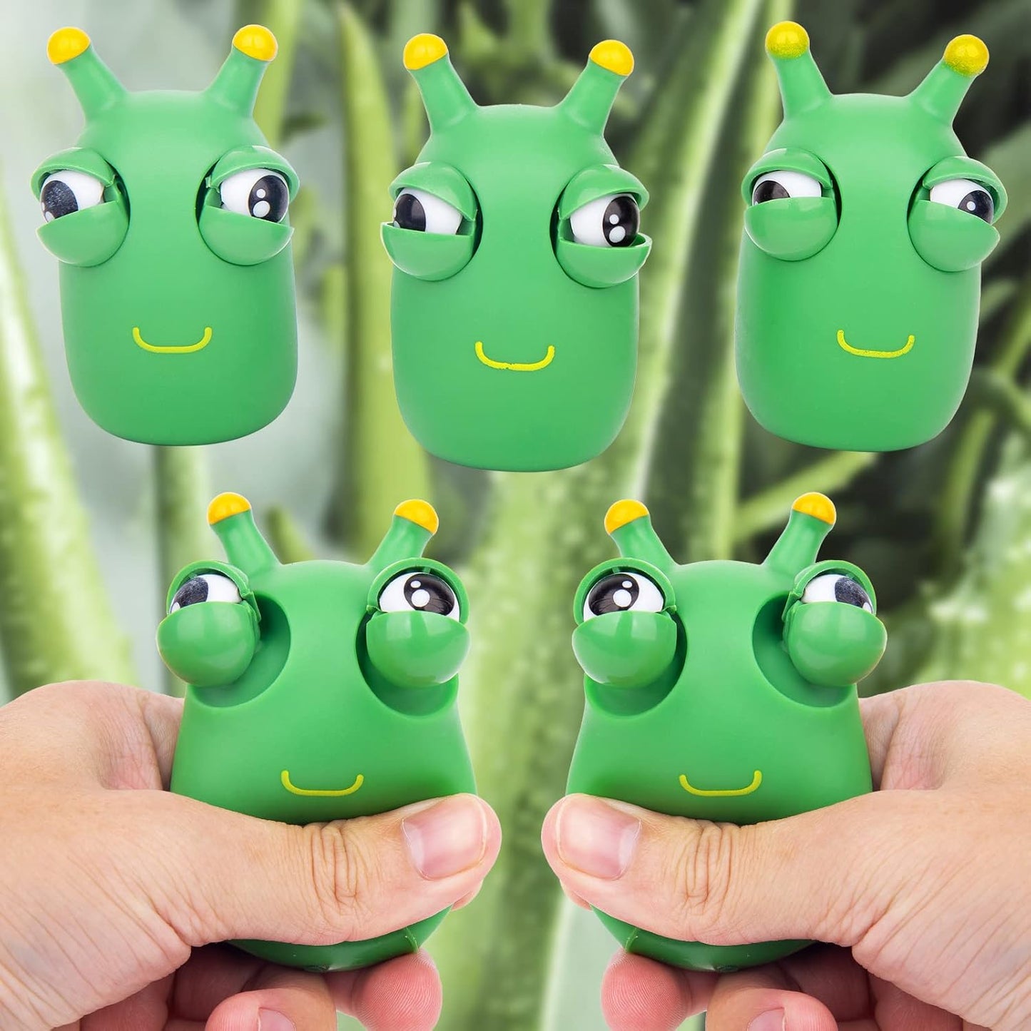 Pop Out Eyes Squeeze Toys, Decompression Toy Gift Suitable for Adults and Children, Perceptual Soft Toy to Relieve Stress and Anxiety (3 Cabbage Worms)