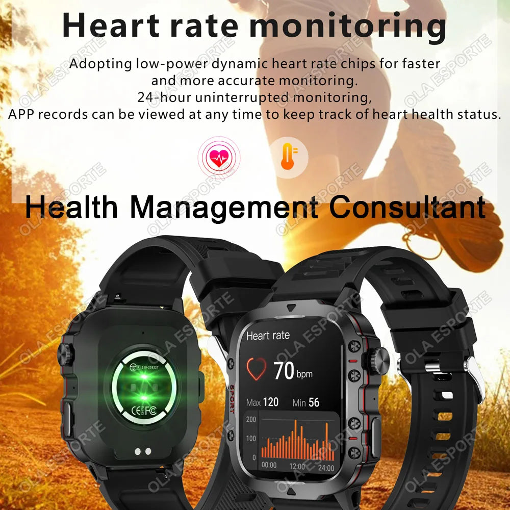 2025 New for Xiaomi Military Smart Watch Men IP68 5ATM Outdoor Sports Fitness Tracker Health Monitor 1.81Inch BT Call Smartwatch