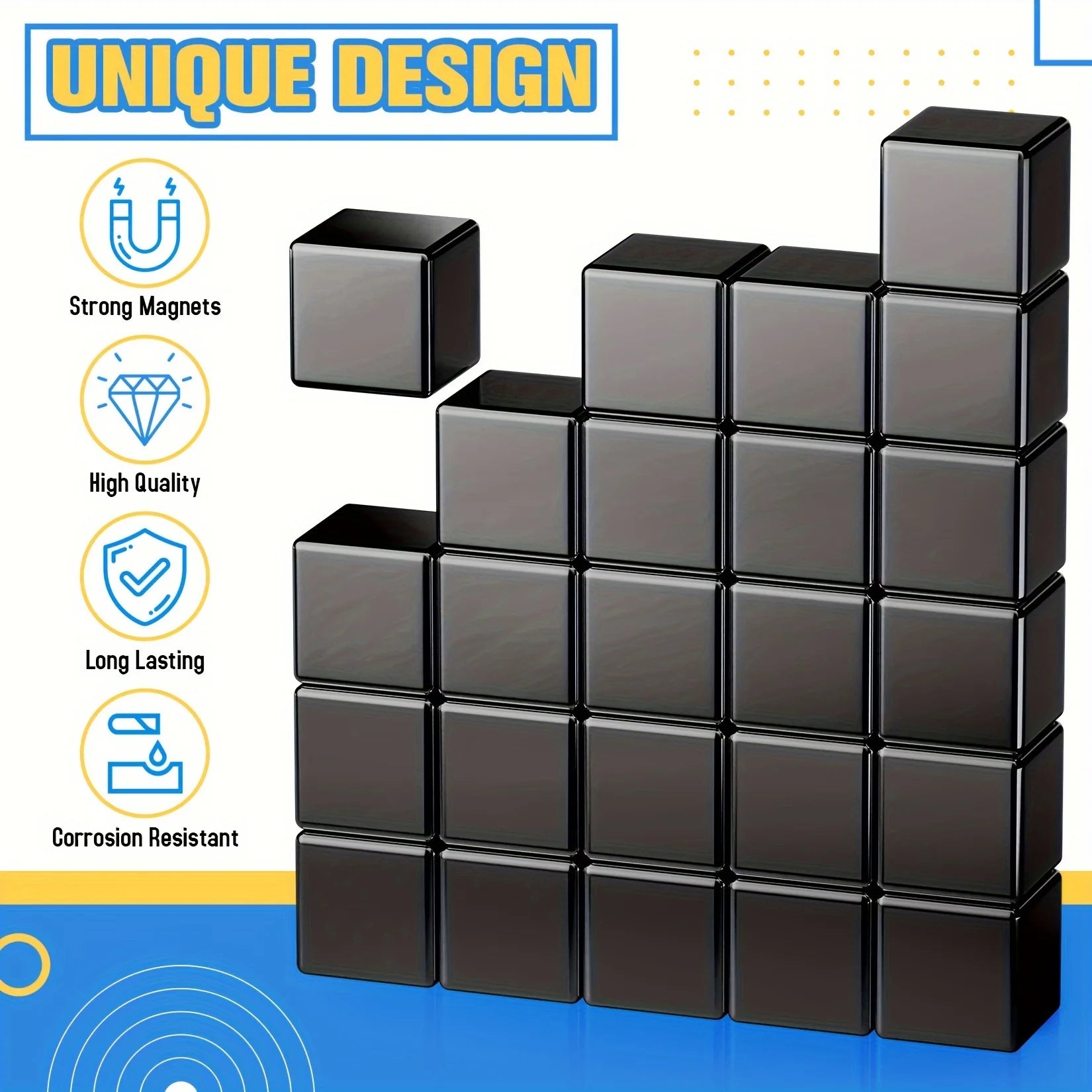 50/100Pcs Black Magnets,Small Strong Neodymium Magnets for Scientific, and Office Magnets