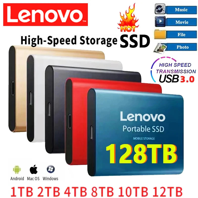 2024 New High-Speed External Hard Drive 500GB 2TB 4TB 8TB USB3.1 SSD 2.5 Inch Portable SSD 16TB Hard Disk for Laptop PS4