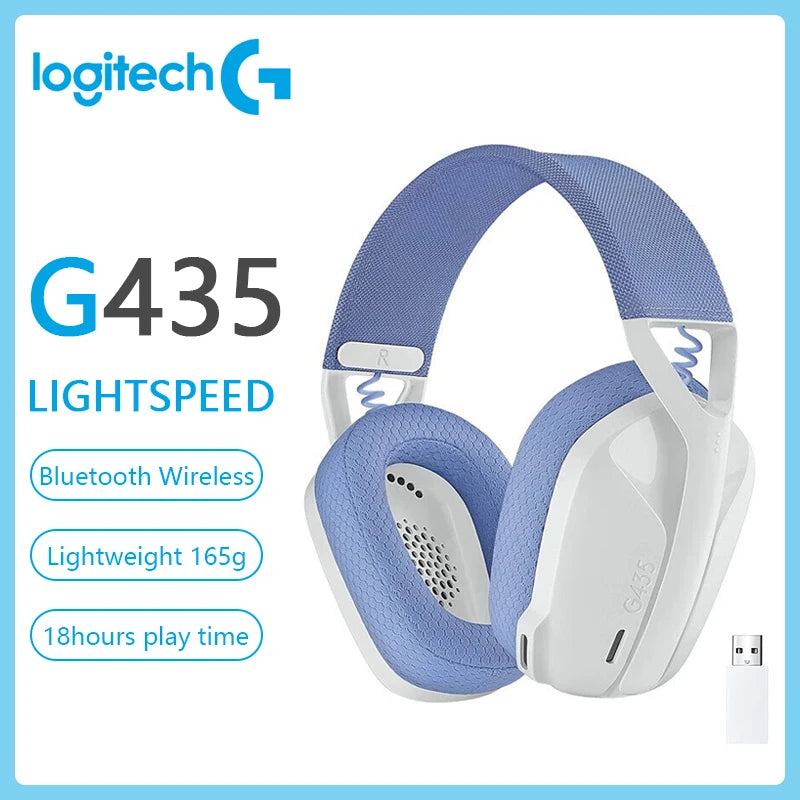 G435 WIRELESS GAMING HEADSET LIGHTSPEED 7.1 Surround Sound Built-In Mic Gamer Bluetooth Headphone Earphone for PC/PS