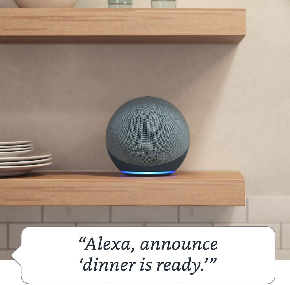 Echo (Newest Model), with Premium Sound, Smart Home Hub, and Alexa, Charcoal